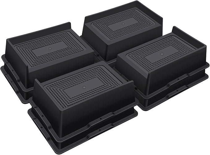 ANNKUT Bed Risers 2 Inch Heavy Duty,Oversized Couch Risers, Extra Wide Furniture Risers for Sofa Table Desk Headboard Chair Lifting,Rectangle Risering Blocks Support 6000 lbs(8 Pack Black)