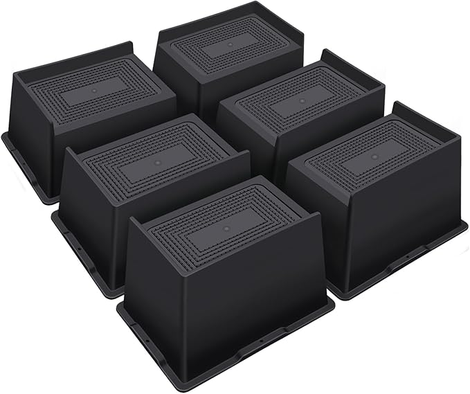 ANNKUT Bed Risers 4 Inch Heavy Duty,Oversized Couch Risers, Extra Wide Furniture Risers for Sofa Table Desk Headboard Chair Lifting,Rectangle Risering Blocks Support 6000 lbs(6 Pack Black)