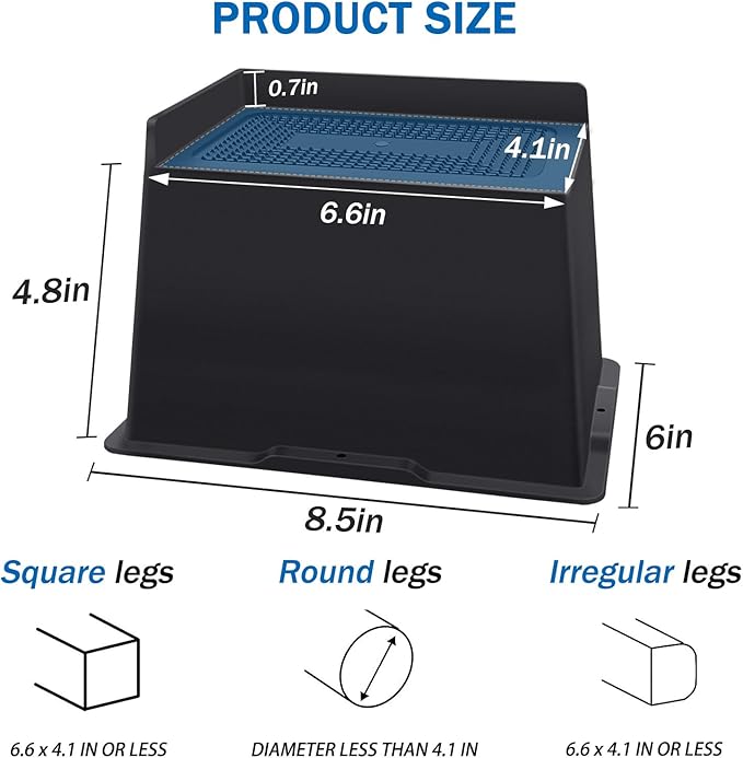 ANNKUT Bed Risers 5 Inch Heavy Duty,Oversized Couch Risers, Extra Wide Furniture Risers for Sofa Table Desk Headboard Chair Lifting,Rectangle Risering Blocks Support 6000 lbs(6 Pack Black)