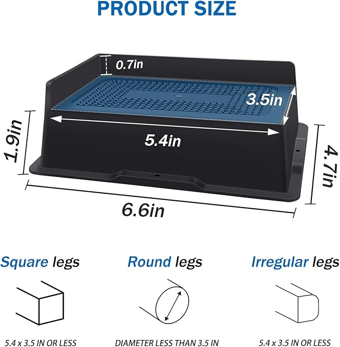 ANNKUT Bed Risers 2 Inch Heavy Duty,Oversized Couch Risers, Extra Wide Furniture Risers for Sofa Table Desk Headboard Chair Lifting,Rectangle Risering Blocks Support 6000 lbs(6 Pack Black)