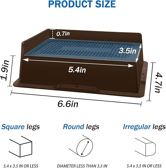 ANNKUT Bed Risers 2 Inch Heavy Duty,Oversized Couch Risers, Extra Wide Furniture Risers for Sofa Table Desk Headboard Chair Lifting,Rectangle Risering Blocks Support 6000 lbs(4 Pack Brown)