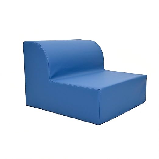 Children's Factory Library Lounger, Flexible Seating Classroom Furniture, Comfy Kids Chairs, Deep Water Blue, Single Lounger
