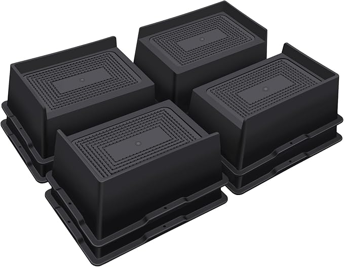 ANNKUT Bed Risers 3 Inch Heavy Duty,Oversized Couch Risers, Extra Wide Furniture Risers for Sofa Table Desk Headboard Chair Lifting,Rectangle Risering Blocks Support 6000 lbs(8 Pack Black)