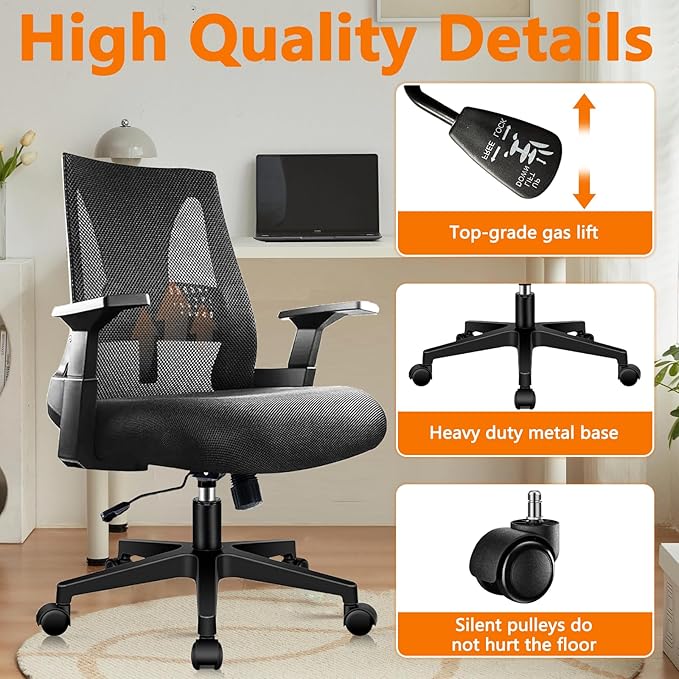 CLATINA 500lbs Big and Tall Office Chair Heavy Duty Mesh Ergonomic Computer Chairs with Adjustable Lumbar Support and Wide Comfy Seat for Home Office Conference Heavy People, Black(8 Pack)