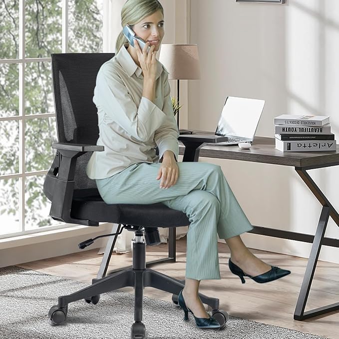 CLATINA 500lbs Big and Tall Office Chair Heavy Duty Mesh Ergonomic Computer Chairs with Adjustable Lumbar Support and Wide Comfy Seat for Home Office Conference Heavy People, Black(8 Pack)