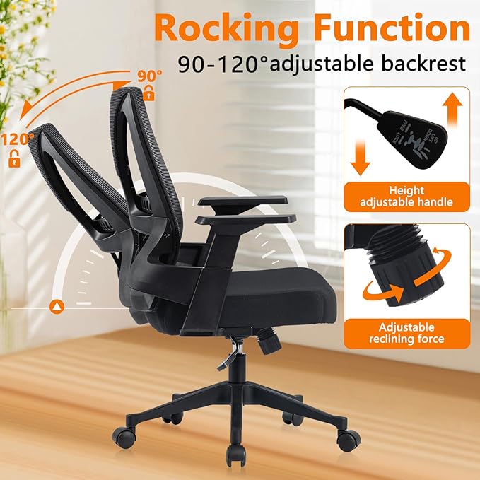 CLATINA 500lbs Big and Tall Office Chair Heavy Duty Mesh Ergonomic Computer Chairs with Adjustable Lumbar Support and Wide Comfy Seat for Home Office Conference Heavy People, Black(8 Pack)