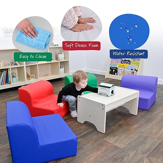 Children's Factory Library Lounger, Flexible Seating Classroom Furniture, Comfy Kids Chairs, Purple, Single Lounger