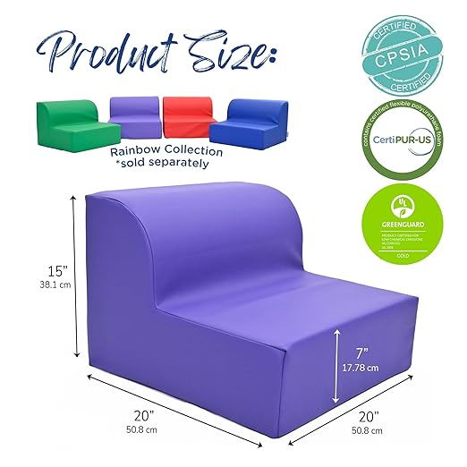 Children's Factory Library Lounger, Flexible Seating Classroom Furniture, Comfy Kids Chairs, Purple, Single Lounger