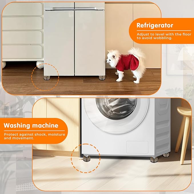 Furniture Risers Bed Risers Heavy Duty 1 inch, 2 inch, 3 inch, 4 inch Round Adjustable Bed Lifts Riser for Desk Legs Table Couch Sofa Chair Refrigerator Washing Machine (1 Inch, Brown, 16 Pack )