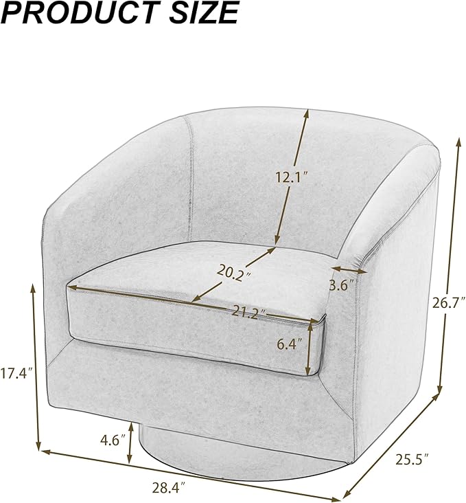 UIXE Swivel Accent Chairs Set of 2, Faux Leather Upholstered Armchair Barrel Club Chair for Living Room, Round Arm Chair Bedroom Single Sofa Reading Seat - Red Brown