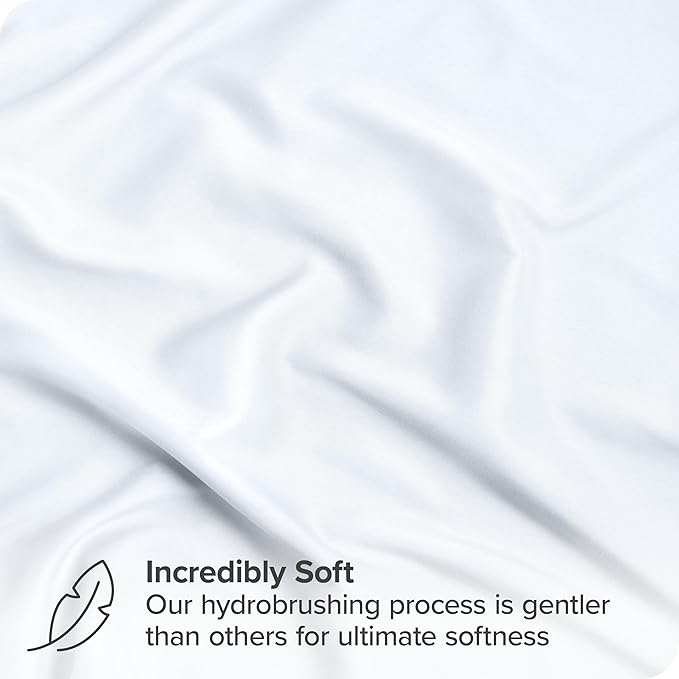 Bare Home Bed-in-A-Bag 7 Piece Comforter & Sheet Set - Full - Goose Down Alternative - Ultra-Soft 1800 Premium - Bedding Set (Full, White/White)