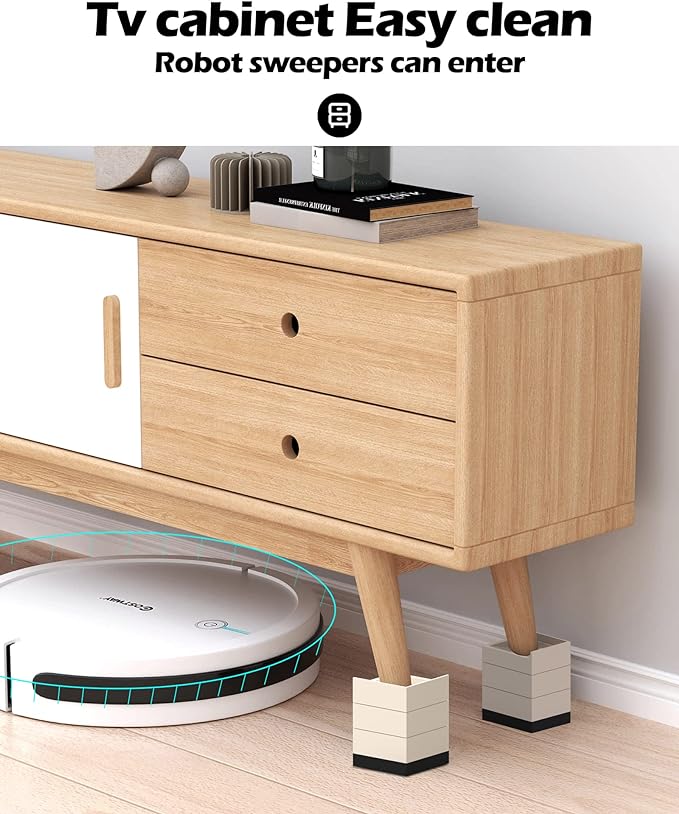 Furniture Risers, Tclouda Bed/Sofa/Desk/Table/Chair Leg/Fridge Lifts to 1.5, 3 and 4 in, Rectangle Adjustable Risers Blocks for Extenders, Heavy Duty Supports Up to 1300 Lbs, 1.5 in-Apricot-Rectangle