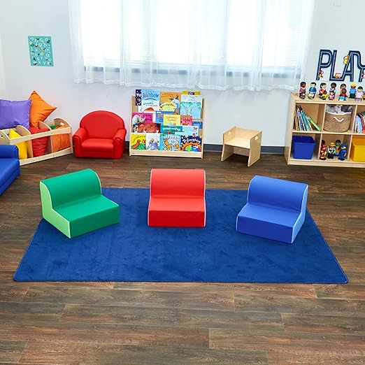 Children's Factory, CF322-385, Library Chair, Red, Classroom Furniture, Kids Reading Nook Flexible Seating, Toddler Playroom & Preschool Chairs