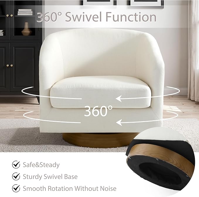 UIXE Swivel Barrel Accent Chairs Set of 2, Velvet Upholstered Armchair Modern Round Club Arm Chair for Living Room, Comfy Single Sofa Seating Bedroom Side Reading Seat for Home Office - Orange