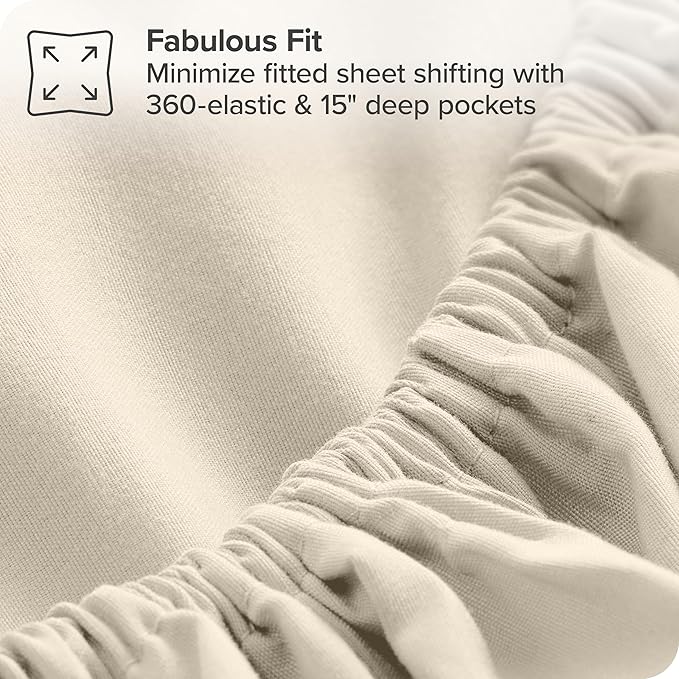 Bare Home Bed-in-A-Bag 8 Piece Comforter & Sheet Set - Split King - Goose Down Alternative - Ultra-Soft 1800 Premium Bed Set (Split King, Taupe/Sand)