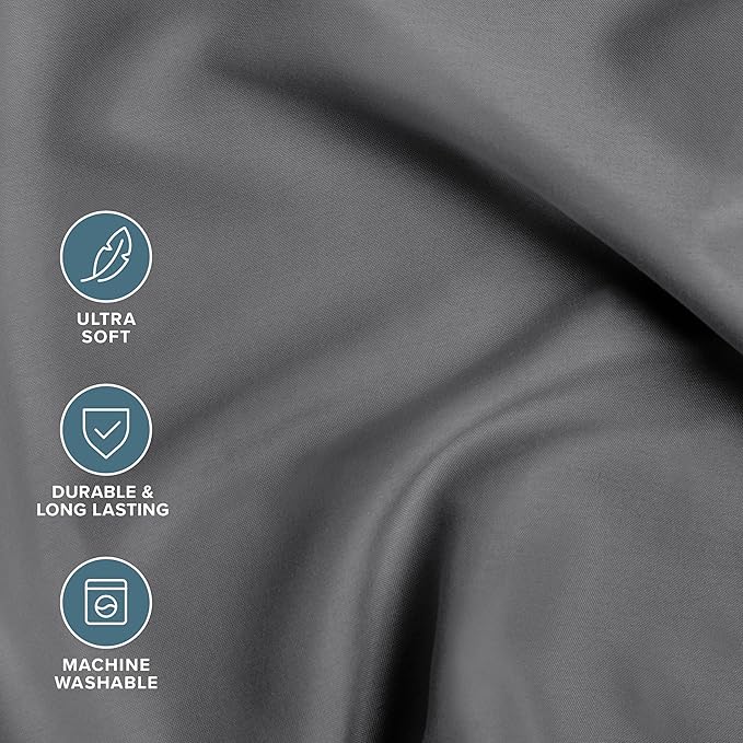 Bare Home Bed-in-A-Bag 5 Piece Comforter & Sheet Set - Twin XL - Goose Down Alternative - Ultra-Soft 1800 Premium Bedding Set (Twin XL, Grey/Grey)