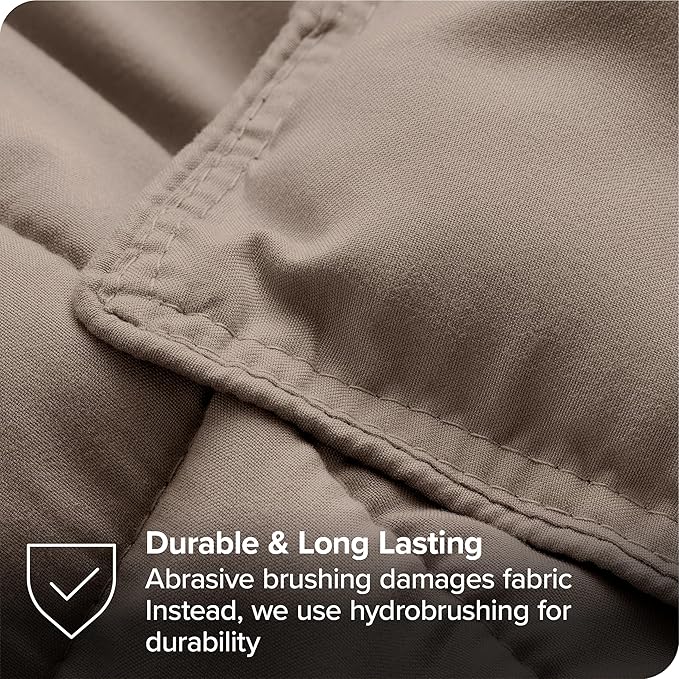 Bare Home Bed-in-A-Bag 8 Piece Comforter & Sheet Set - Split King - Goose Down Alternative - Ultra-Soft 1800 Premium Bed Set (Split King, Taupe/Sand)